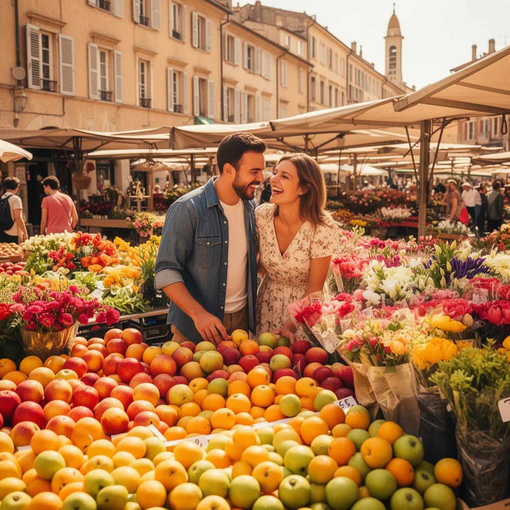 Couple sur un marché
